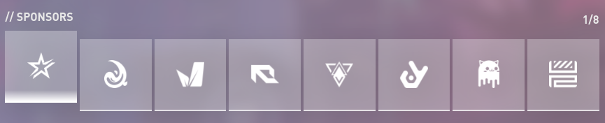 The icons for each of the 8 sponsors