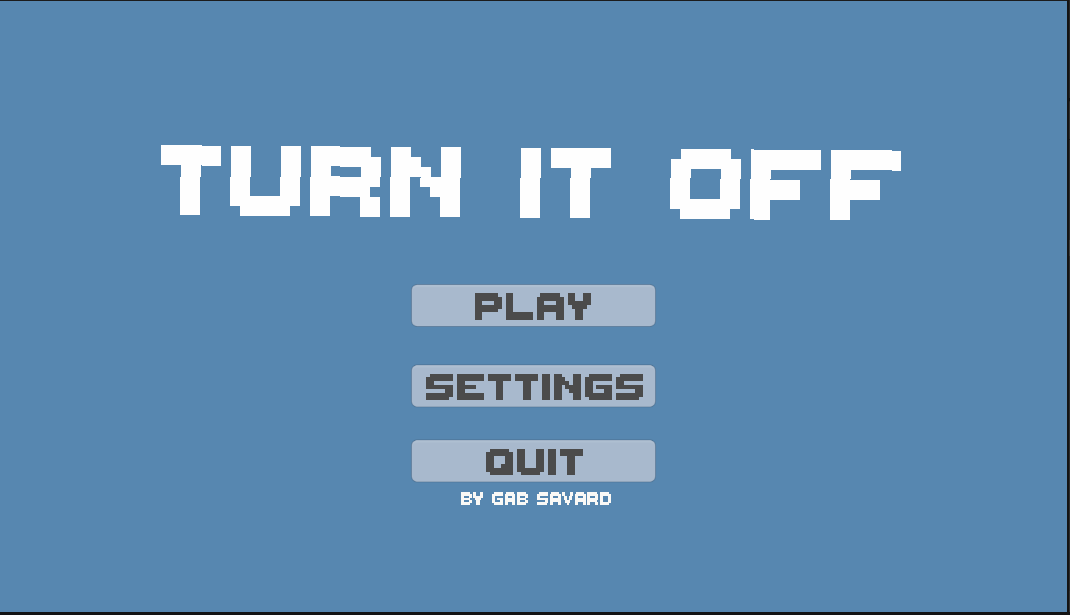 Main menu of the game